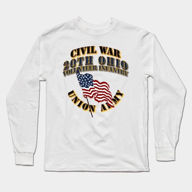 Civil War - 20th Ohio Volunteer Infantry - USA Long Sleeve T-Shirt by twix123844